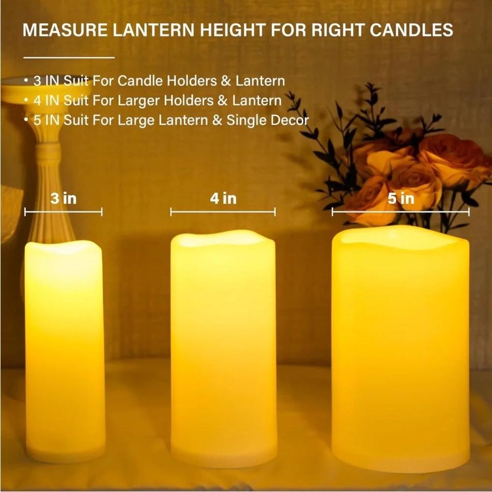 NURADA Large Outdoor Flameless Candles 6